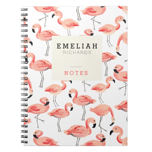 Caderno Espiral Notebook personalizado do Flamingo (Frente)