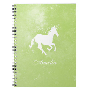 Caderno Espiral Notebook Personalizado do Unicórn Verde