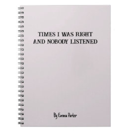 Caderno Espiral Notebook personalizado engraçado para presentes de