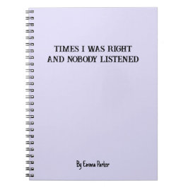 Caderno Espiral Notebook personalizado engraçado para presentes de