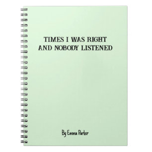 Caderno Espiral Notebook personalizado engraçado para presentes de