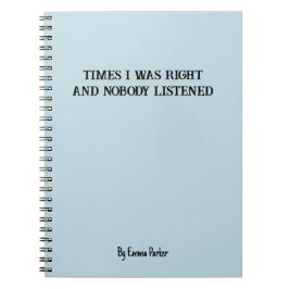 Caderno Espiral Notebook personalizado engraçado para presentes de