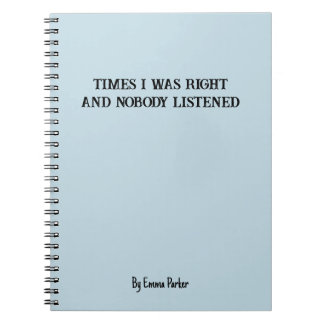 Caderno Espiral Notebook personalizado engraçado para presentes de