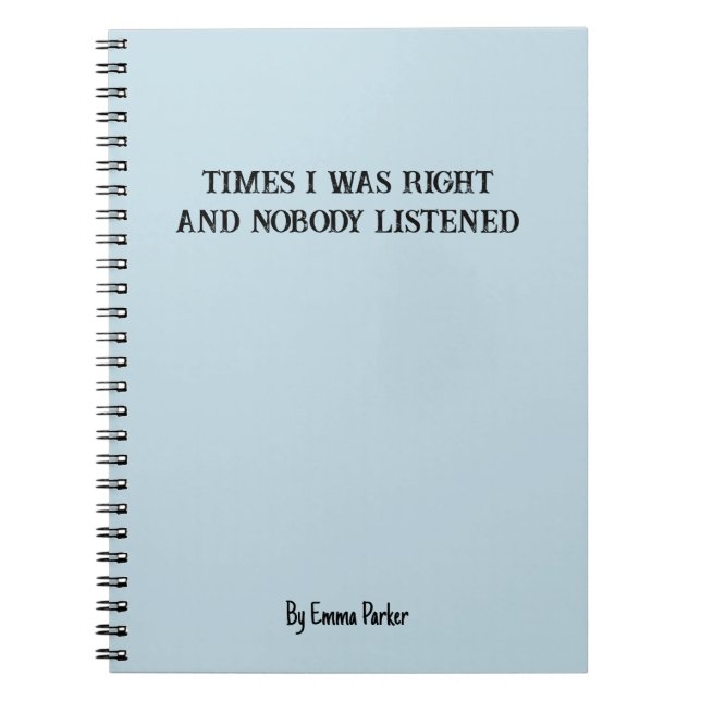 Caderno Espiral Notebook personalizado engraçado para presentes de (Frente)