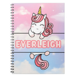 Caderno Espiral Notebook Personalizado Everleigh Unicorn Girlie