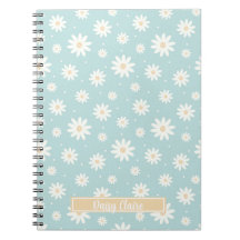 Notebook Personalizado Floral Azul Daisy
