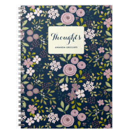 Caderno Espiral Notebook Personalizado Floral do Jardim Selvagem