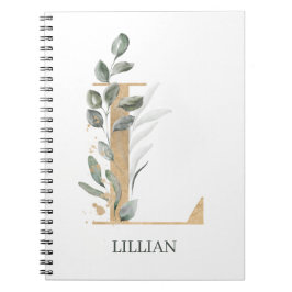 Caderno Espiral Notebook Personalizado Floral L Monograma