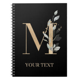 Caderno Espiral Notebook Personalizado Floral M Monograma