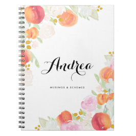 Caderno Espiral Notebook Personalizado Floral Paches