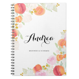 Caderno Espiral Notebook Personalizado Floral Paches