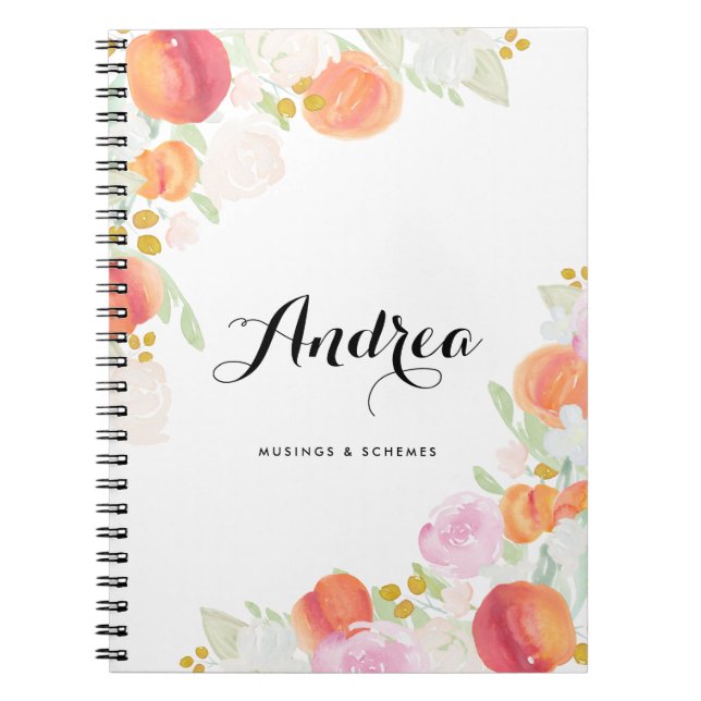 Caderno Espiral Notebook Personalizado Floral Paches (Frente)