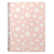 Notebook Personalizado Floral Rosa Daisy