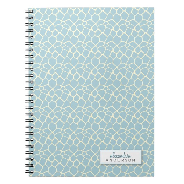 Caderno Espiral Notebook Personalizado Giraffe Animal Standard (az (Frente)