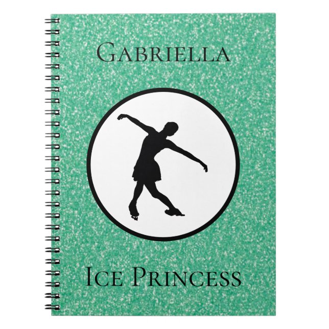Caderno Espiral Notebook personalizado "Ice Princess" de Patinação (Frente)