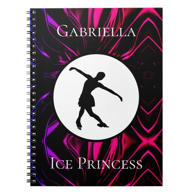 Caderno Espiral Notebook personalizado "Ice Princess" de Patinação (Frente)