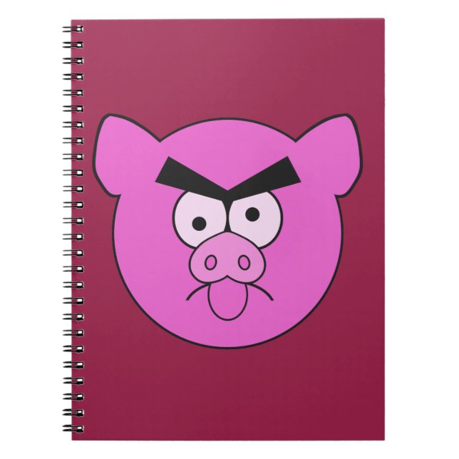 Caderno Espiral Notebook personalizado Mad Pig (Frente)