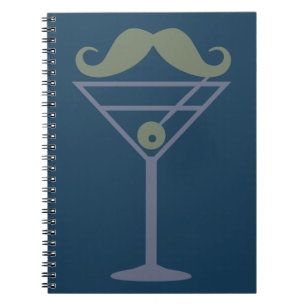 Caderno Espiral notebook personalizado Martini Mustache