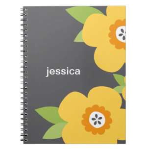 Caderno Espiral Notebook Personalizado Moderno Blooms