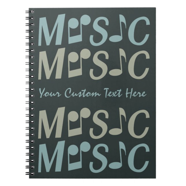Caderno Espiral notebook personalizado MÚSICA (Frente)