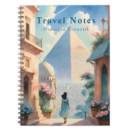 Caderno Espiral Notebook personalizado no Egito Viagem -