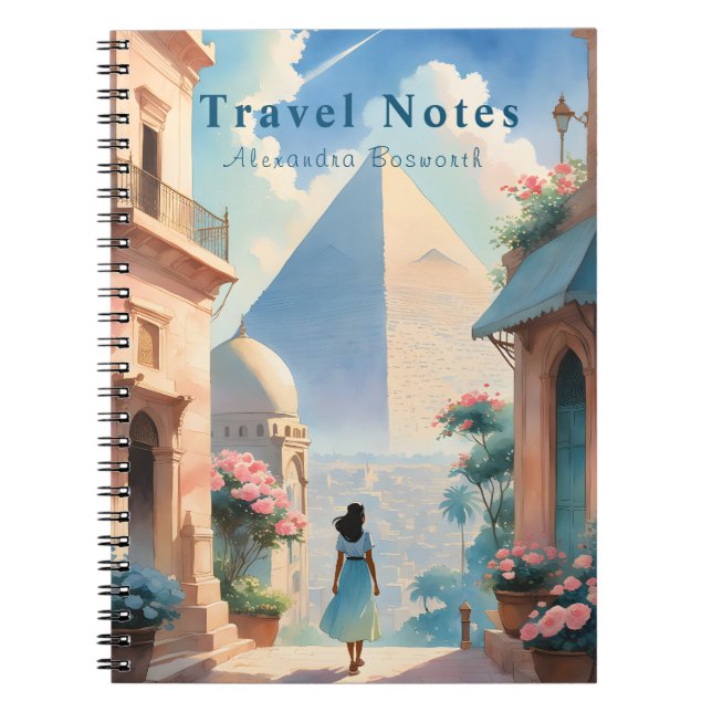 Caderno Espiral Notebook personalizado no Egito Viagem - (Frente)