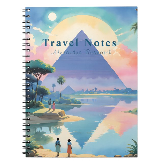 Caderno Espiral Notebook personalizado no Egito Viagem - (Frente)