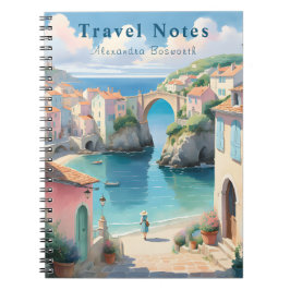 Caderno Espiral Notebook Personalizado no Verão em França Viagem -