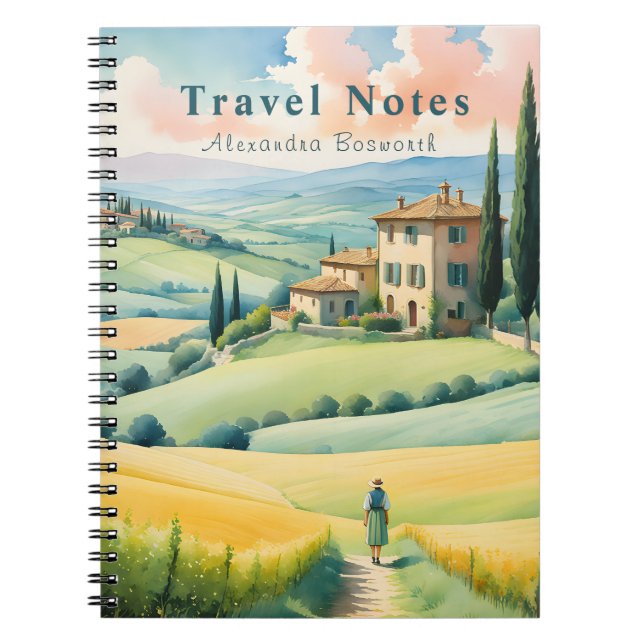 Caderno Espiral Notebook Personalizado no Verão na Itália Viagem - (Frente)