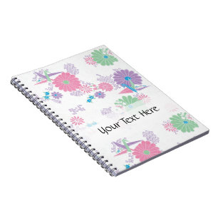 Caderno Espiral Notebook Personalizado Origami Paper Cranes and Fl