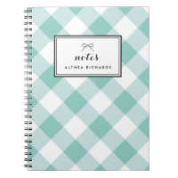 Notebook Personalizado Padrão Gingham Azul