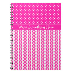 Caderno Espiral Notebook personalizado: Padrões cor-de-rosa-doce e