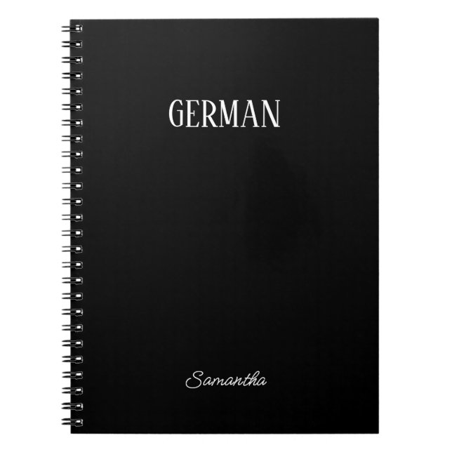 Caderno Espiral Notebook Personalizado para a Alemanha Negra (Frente)