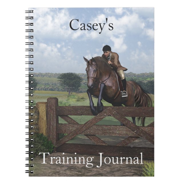 Caderno Espiral Notebook personalizado para cavalos de salto (Frente)
