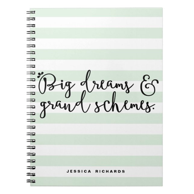 Caderno Espiral Notebook Personalizado para Grandes Sonhos e Grand (Frente)