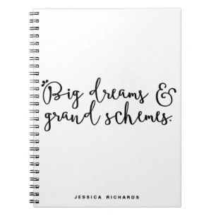 Caderno Espiral Notebook Personalizado para Grandes Sonhos e Grand