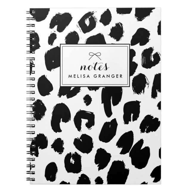 Caderno Espiral Notebook Personalizado para Impressão Leopardo Pre (Frente)