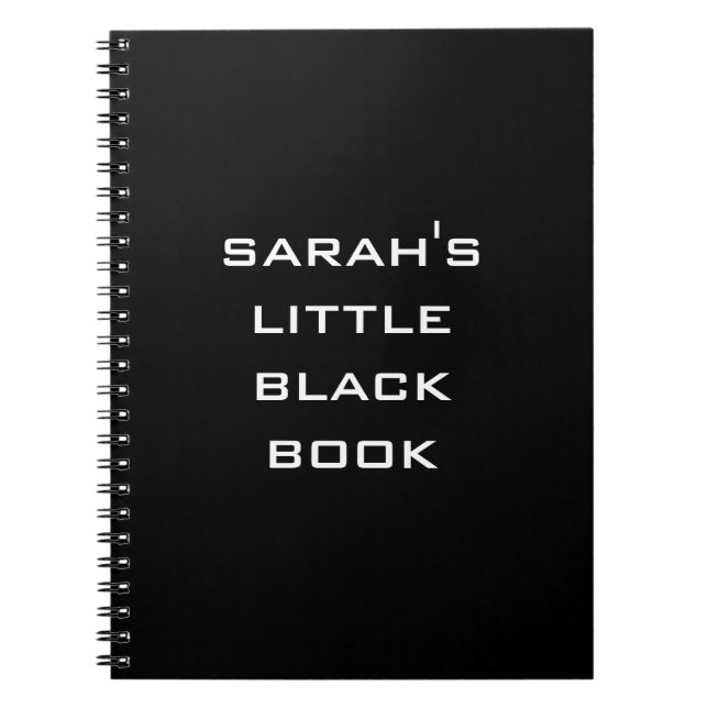Caderno Espiral Notebook Personalizado para Livro Preto (Frente)