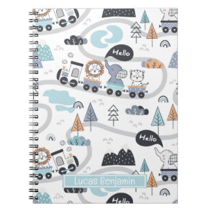Caderno Espiral Notebook Personalizado para Parada de Comboio Anim