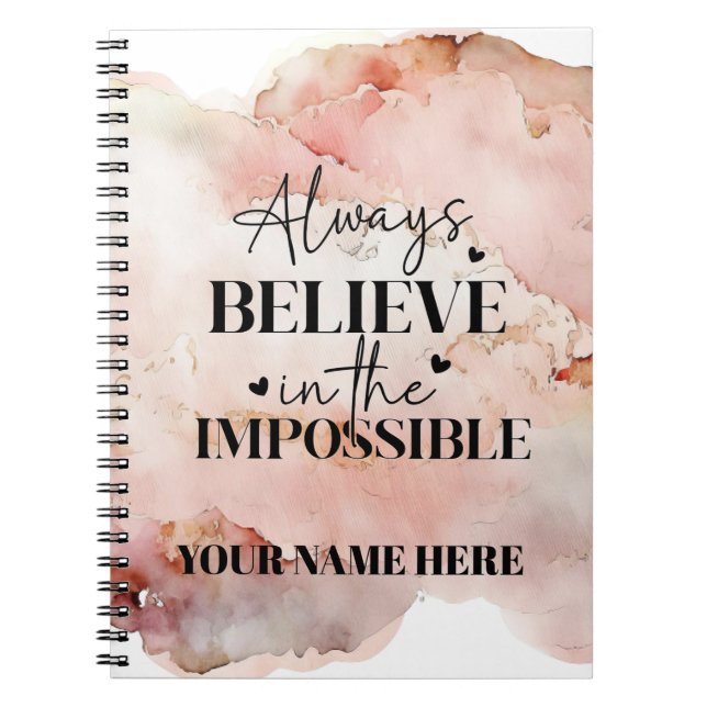 Caderno Espiral Notebook Personalizado - Pink Suave com Cotação (Frente)