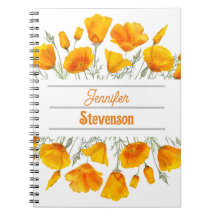 Notebook Personalizado Poppies Amarelo da Califórn
