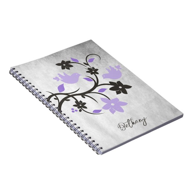Caderno Espiral Notebook Personalizado Púrpura (Lado Direito)