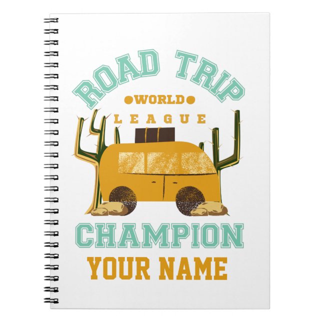 Caderno Espiral Notebook Personalizado Road Trip Viagem (Frente)