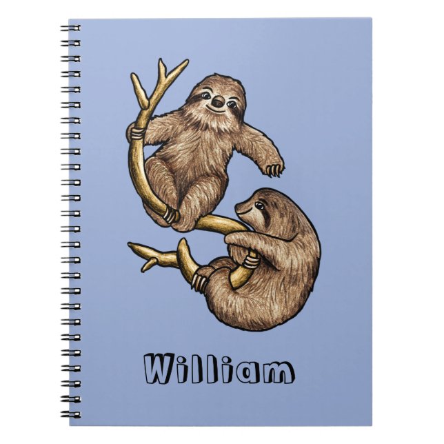 Caderno Espiral Notebook Personalizado Sloth Subindo (Frente)
