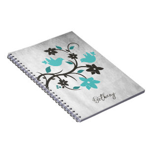 Caderno Espiral Notebook Personalizado Teal Lovebird