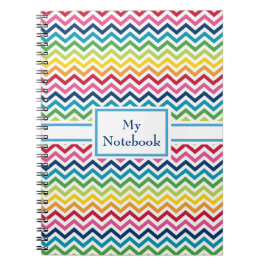 Caderno Espiral Notebook Personalizado - Zigzags com Vários Colore