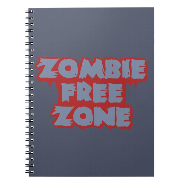 Caderno Espiral notebook personalizado Zombie Free Zone (Frente)