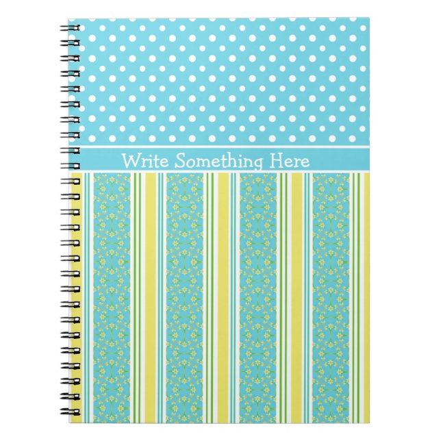 Caderno Espiral Notebook: Personalizar: Daffodils, Stripes, Polkas (Frente)