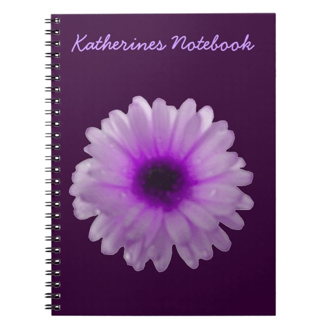 Caderno Espiral Notebook personalizável branco e roxo Marigold (Frente)