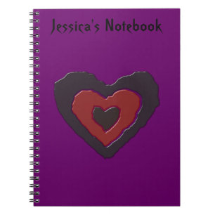 Caderno Espiral Notebook Personalizável com Coração Gótica de